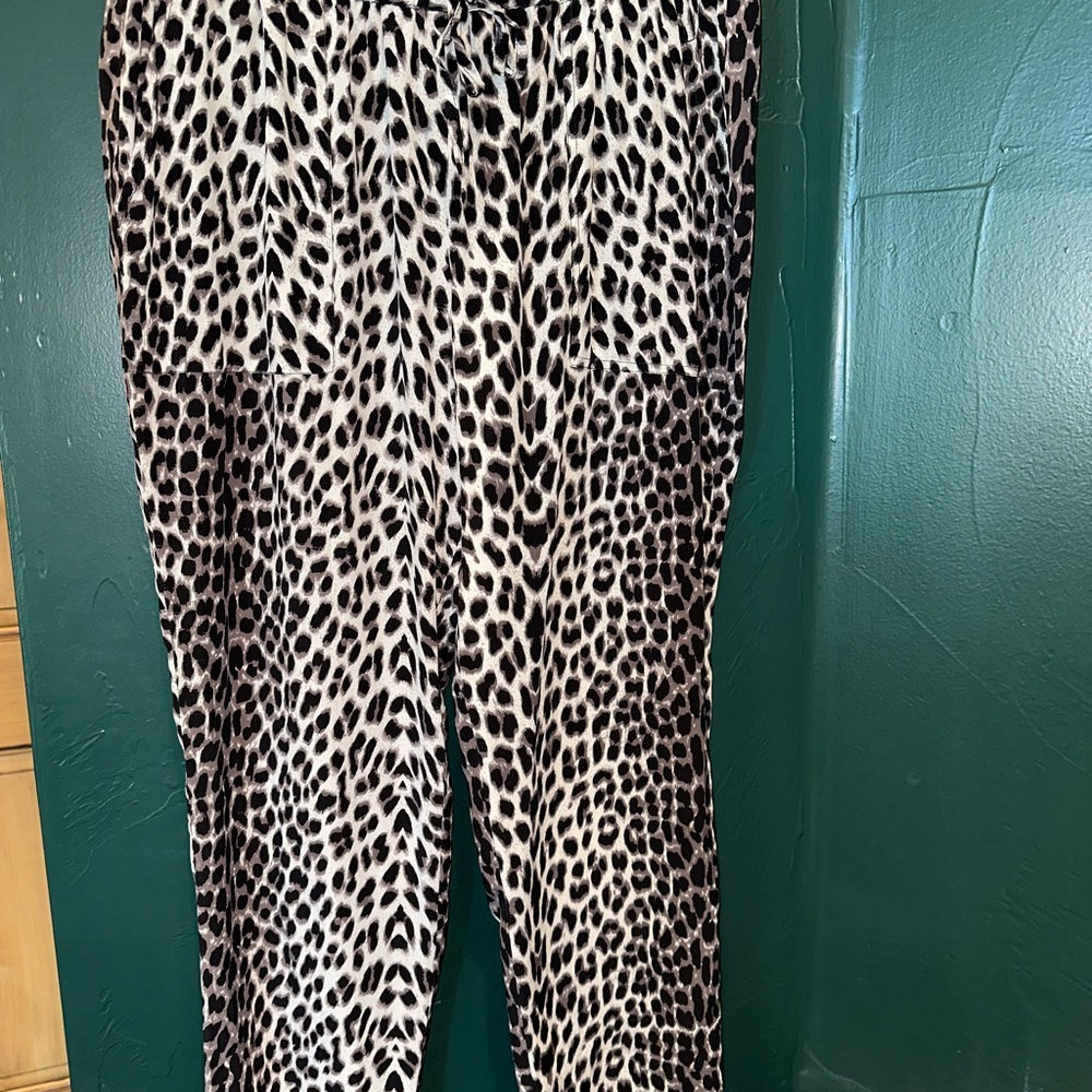 Black and White Leopard Print Pants